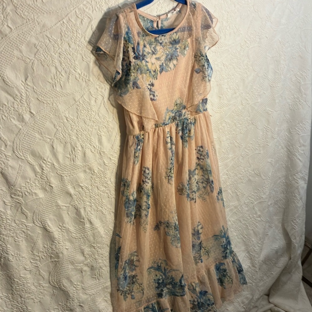 Sheer overlay with blush pink